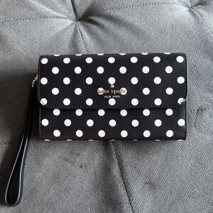 Kate Spade Black and White Dot Clutch
